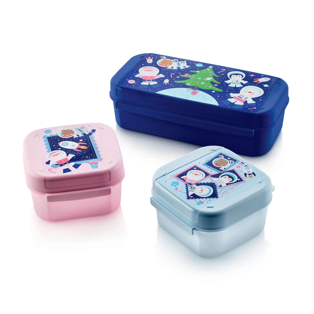 Bellevue Weihnachts-Set Winter Trio Boxen von der Marke Tupperware / 3 Dosen mit Deckel / Aufbewahrungsbehälter / Stapelbar / einfach zu öffnen / Ideal für Gebackene Plätzchen und Kleinigkeiten / Hier direkt  online kaufen 