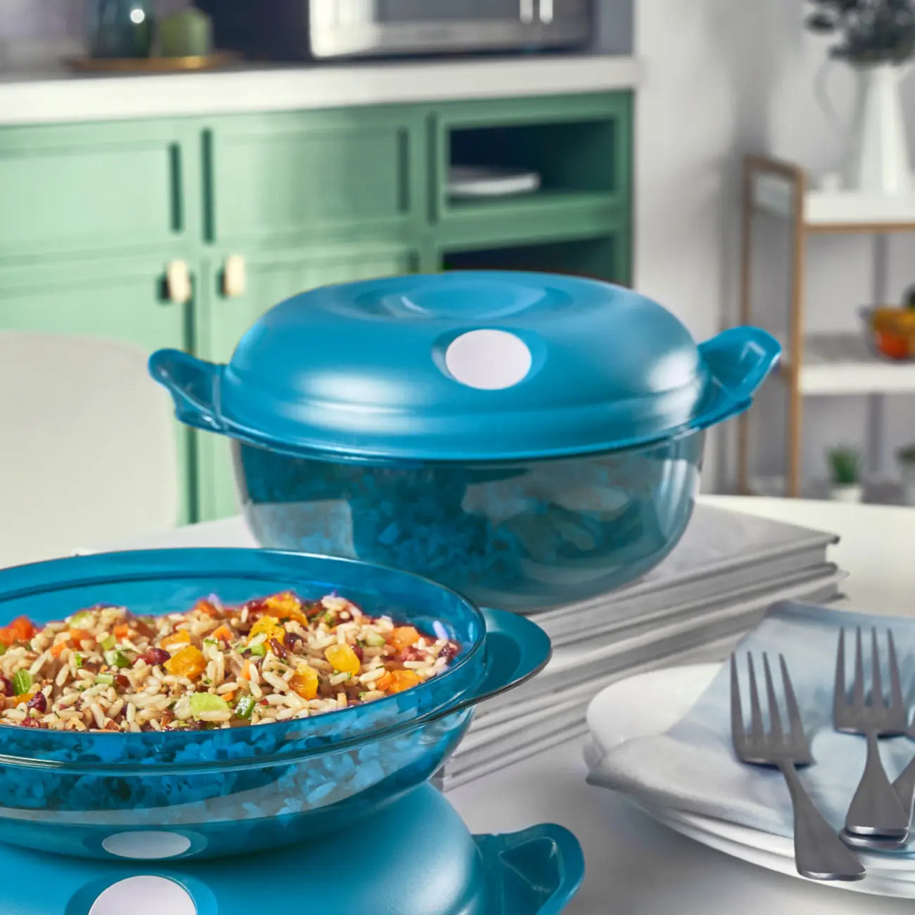 Tupperware Mikro-Fix 1,5 l Mikrowellengeschirr aus Kunststoff zum Erwärmen von Speisen