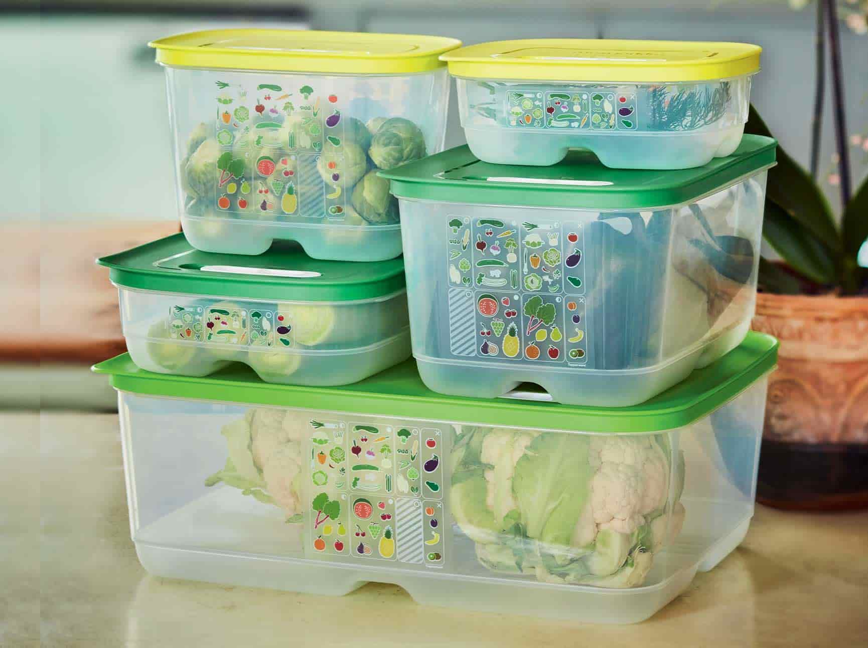 KlimaOase 9,9 L Frischhaltebox von der Marke Tupperware / Perfekt zum Aufbewahren von Großem Gemüse wie Kohl, Rhabarber, Gurken und Kürbis / Nachhaltig und Effizient / Verlängert die Haltbarkeit von Obst und Gemüse / Stapelbar / Einzigartiges System zur Regulierung von Luftmenge und Feuchtigkeit / mit integriertem Frischegitter gegen überschüssige Feuchtigkeit / Hier direkt online kaufen