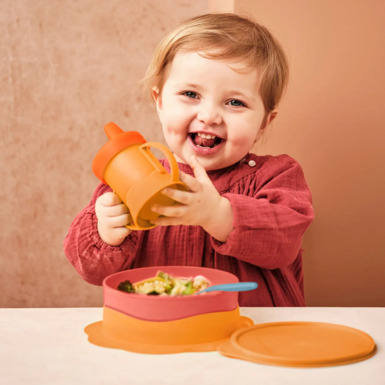 Tupperware TupperCare® Kinderteller gelb Kinderfütterteller zum Essen lernen für Kleinkinder