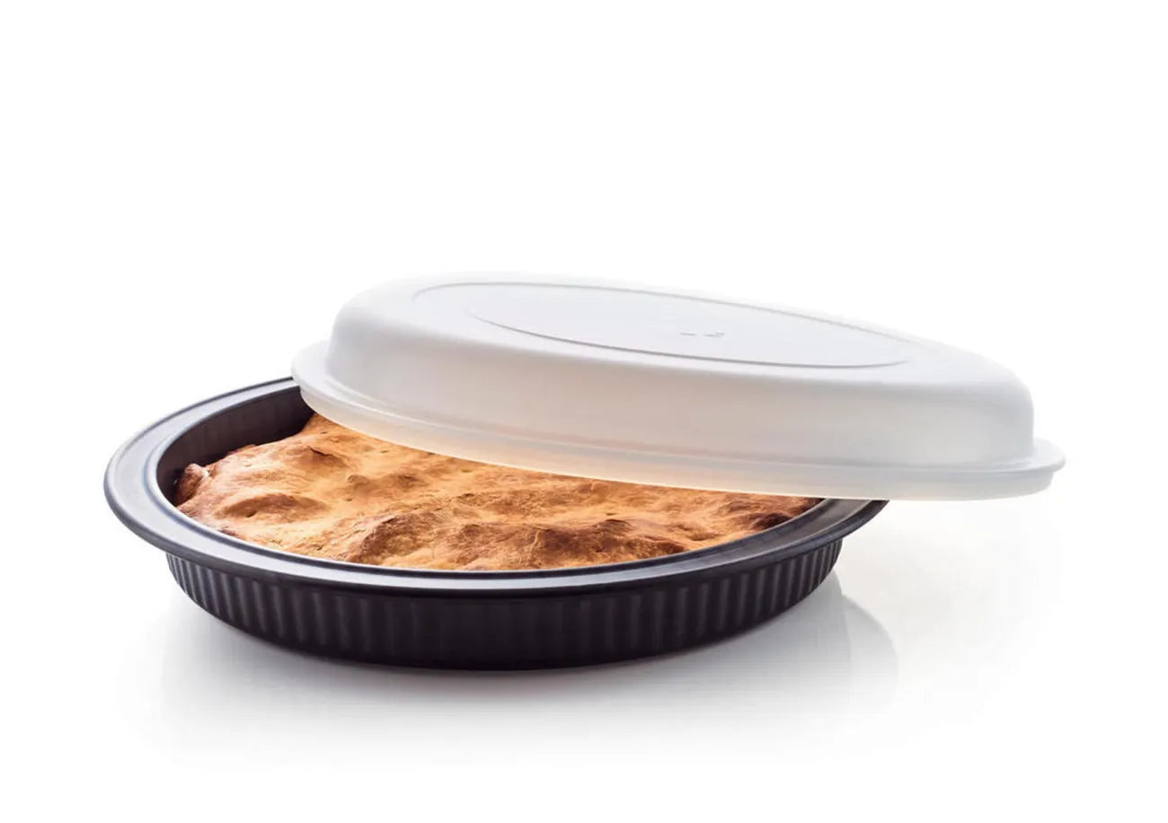 UltraPro Quiche-Form von der Marke Tupperware / 23cm Rund / für Backofen und Mikrowelle geeignet / mit Praktischem Frischhalte Deckel / Hier direkt online kaufen 