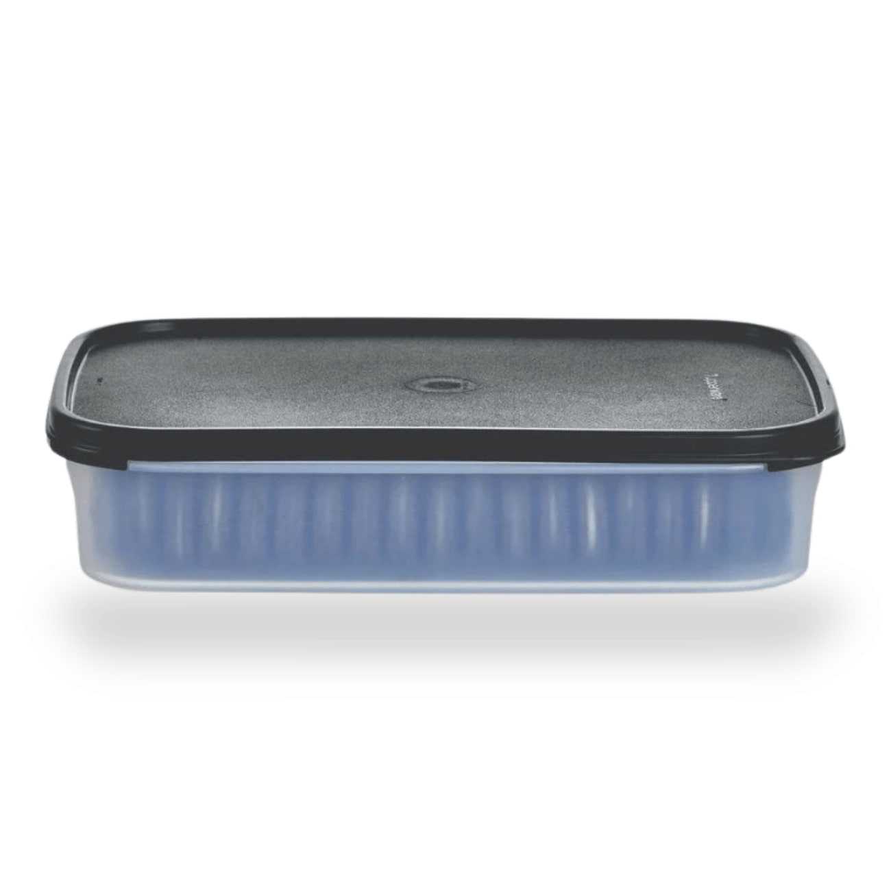 Eidgenosse Rechteckig 2L von der Marke Tupperware / Deckelfarbe Schwarz / mit Transparenten Sichtfenster für mehr Übersicht / runde Form für platzsparende Aufbewahrung / dichtschließender Deckel / modular Stapelbar / Vorratsdose / Lebensmittelaufbewahrung / Hier direkt online kaufen 