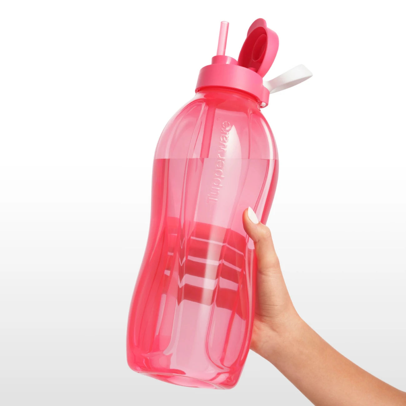 EcoEasy 2L von der Marke Tupperware / in der Farbe Pink / mit Flex Trinkhalm / Perfekt für Unterwegs und Zuhause / Pop Up Strohhalm / Trinkflasche / Hier direkt online kaufen