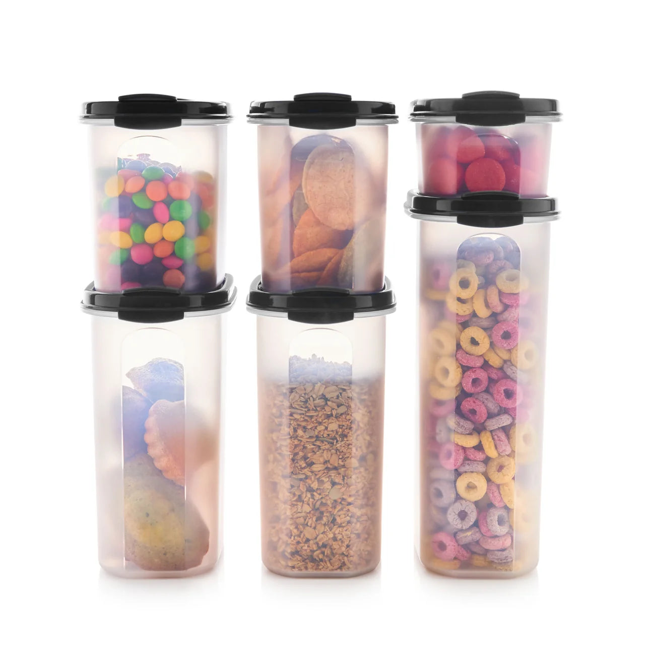 Eidgenosse Rund 1,7 L von der Marke Tupperware / Deckelfarbe Schwarz mit Schüttklappe / mit Transparenten Sichtfenster für mehr Übersicht / runde Form für platzsparende Aufbewahrung / dichtschließender Deckel / modular Stapelbar / Vorratsdose / Lebensmittelaufbewahrung / Hier direkt online kaufen 