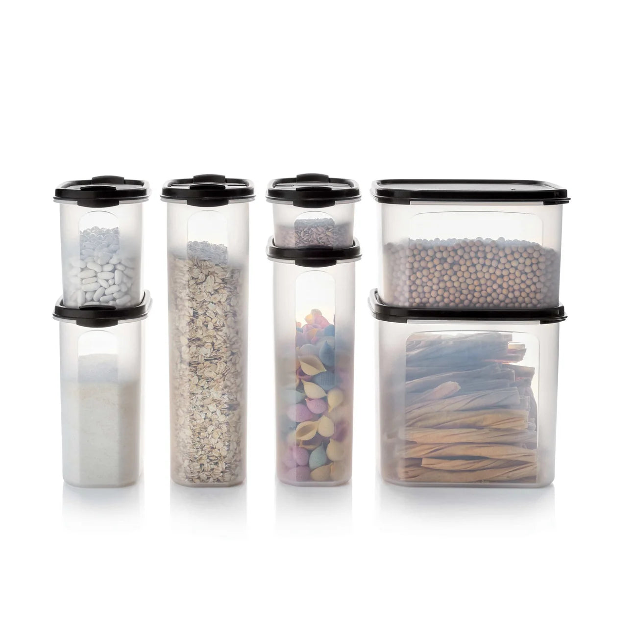 Eidgenosse Rund 1,7 L von der Marke Tupperware / Deckelfarbe Schwarz mit Schüttklappe / mit Transparenten Sichtfenster für mehr Übersicht / runde Form für platzsparende Aufbewahrung / dichtschließender Deckel / modular Stapelbar / Vorratsdose / Lebensmittelaufbewahrung / Hier direkt online kaufen 
