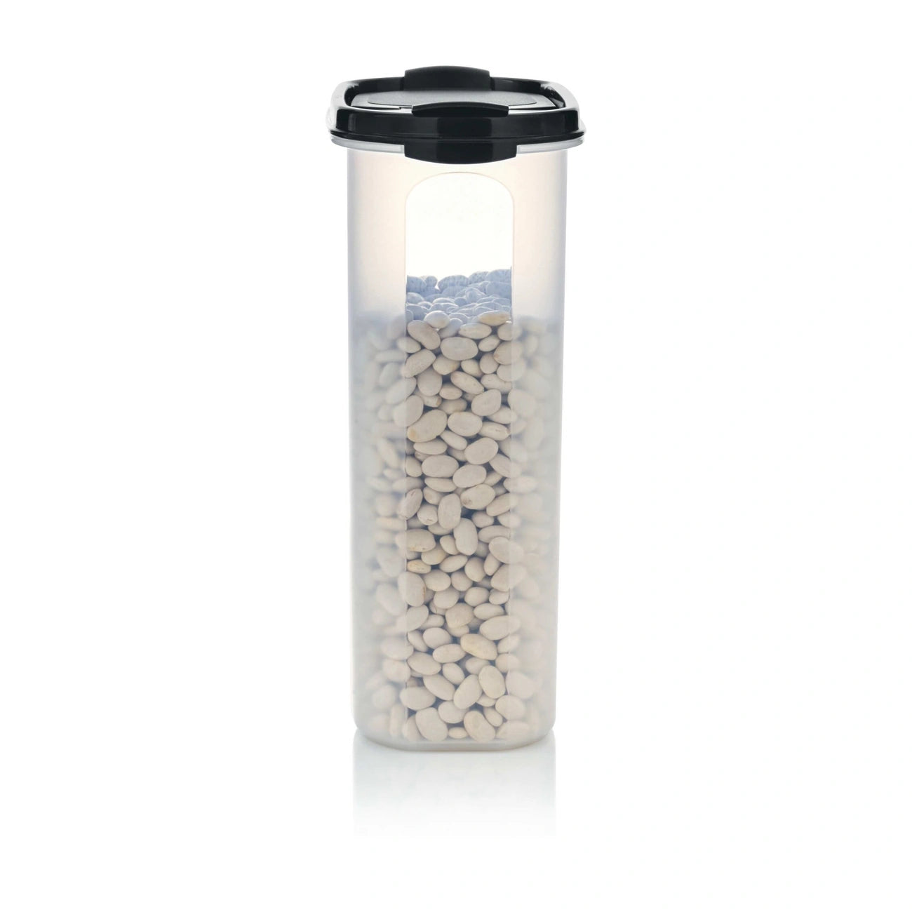 Eidgenosse 2,3 L von der Marke Tupperware / Deckelfarbe Schwarz mit 2 Schüttklappen / oval / mit Transparenten Sichtfenster für mehr Übersicht / runde Form für platzsparende Aufbewahrung / dichtschließender Deckel / modular Stapelbar / Vorratsdose / Lebensmittelaufbewahrung / Hier direkt online kaufen 