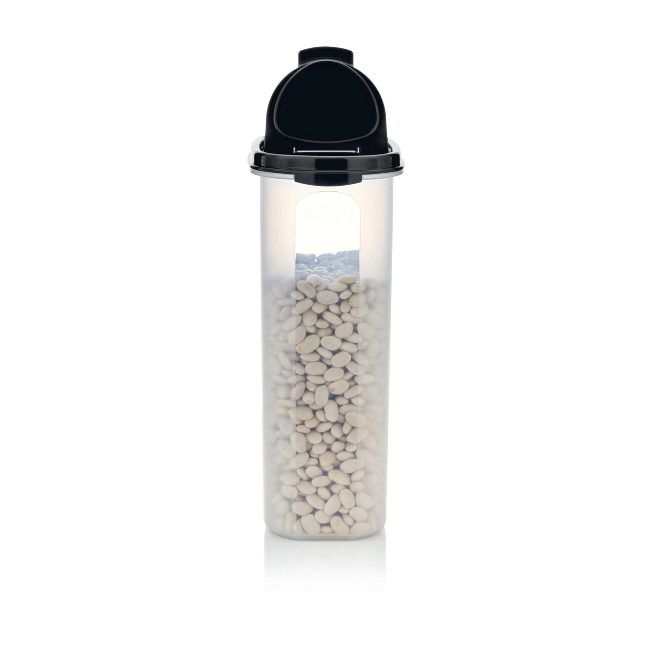 Eidgenosse 2,3 L von der Marke Tupperware / Deckelfarbe Schwarz mit 2 Schüttklappen / oval / mit Transparenten Sichtfenster für mehr Übersicht / runde Form für platzsparende Aufbewahrung / dichtschließender Deckel / modular Stapelbar / Vorratsdose / Lebensmittelaufbewahrung / Hier direkt online kaufen 