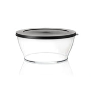 Clear Collection 1,3 L Servierschüssel mit Deckel von der Marke Tupperware / Schüssel in Glasoptik mit Schwarzen Deckel / luft- und Wasserdichter Deckel / Schüsseln und Deckel der Clear Collection lassen sich platzsparend ineinander Stapeln / aus recyceltem Eco+ Material / elegante Servierschüssel / Hier direkt online kaufen