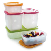 Eiskristall-Set von der Marke Tupperware / 5 Gefrierbehälter / 1 L, 2x 1,1 L und 2x 450ml Behälter / platzsparend und modular Stapelbar / für bis zu -25° geeignet / vermeidet Gefrierbrand / Hier direkt online kaufen