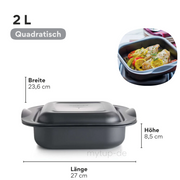 UltraPro 2l quadratisch von der Marke Tupperware / Koch und Gartopf / für Mikrowelle und Backofen / auch Kühl und Gefriergeeignet / Hier direkt online kaufen