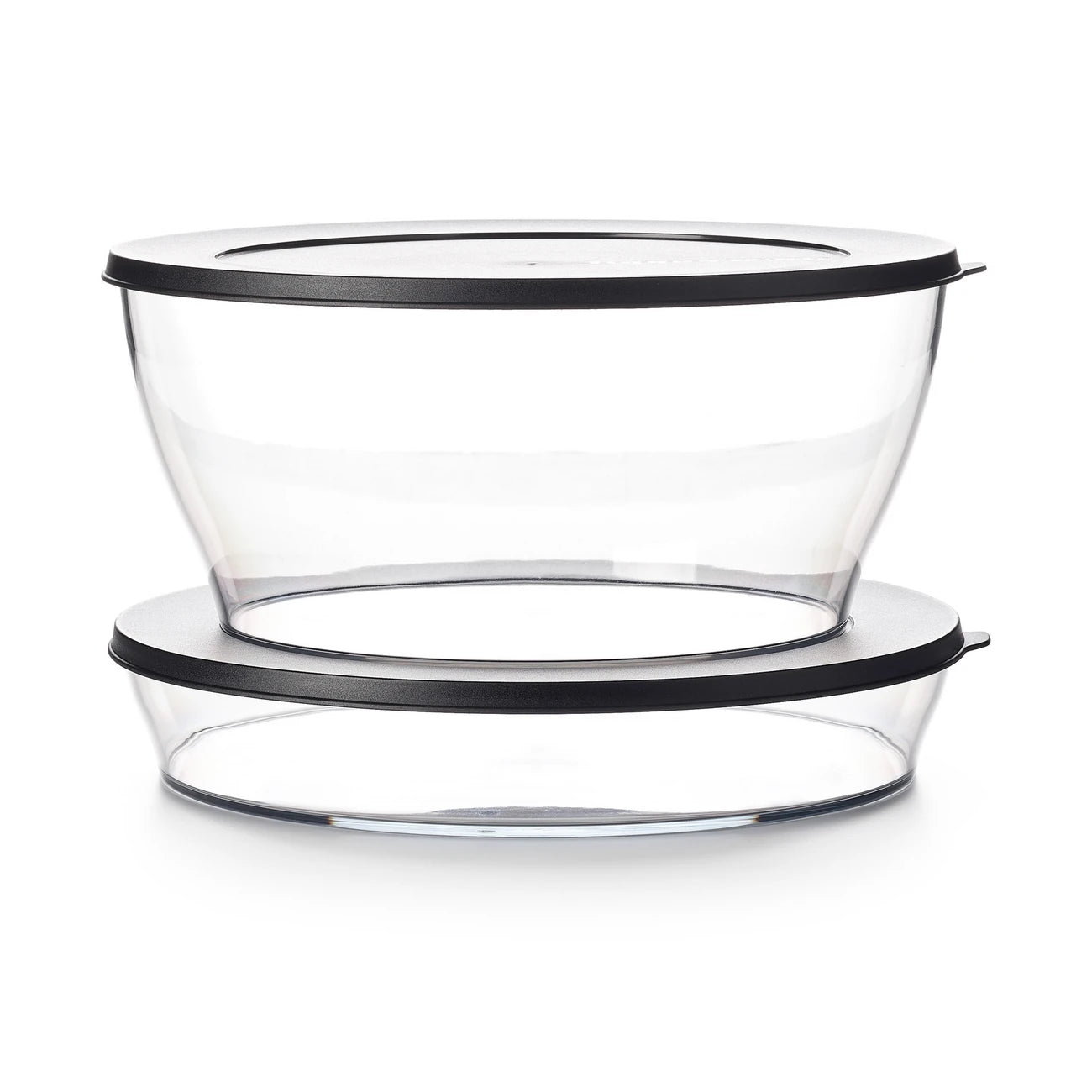 Clear Collection Line Schüssel 2,0L von der Marke Tupperware / Elegante Servierschüssel / Glas ähnliches Transparentes Material / mit Wasser- und Luftdichtem Deckel / ineinander und aufeinander stapelbar / Platzsparend / Nachhaltig aus Eco+ Material / zum Servieren / Hier direkt online kaufen