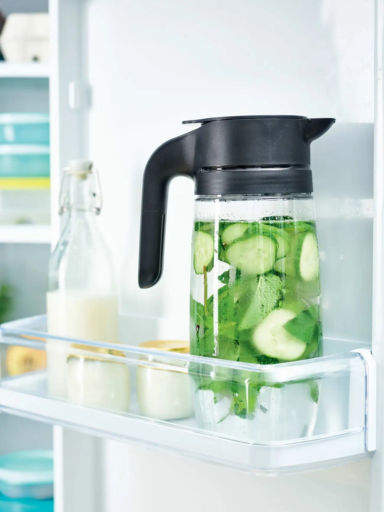 TupperTime Kanne 1,7 L Clear Line Kanne / modern Transparente Kanne / zum Servieren / Perfekt für Limonade oder Saft / Perfekt für den Alltag / mit Deckel gegen Insekten / Hier direkt online kaufen