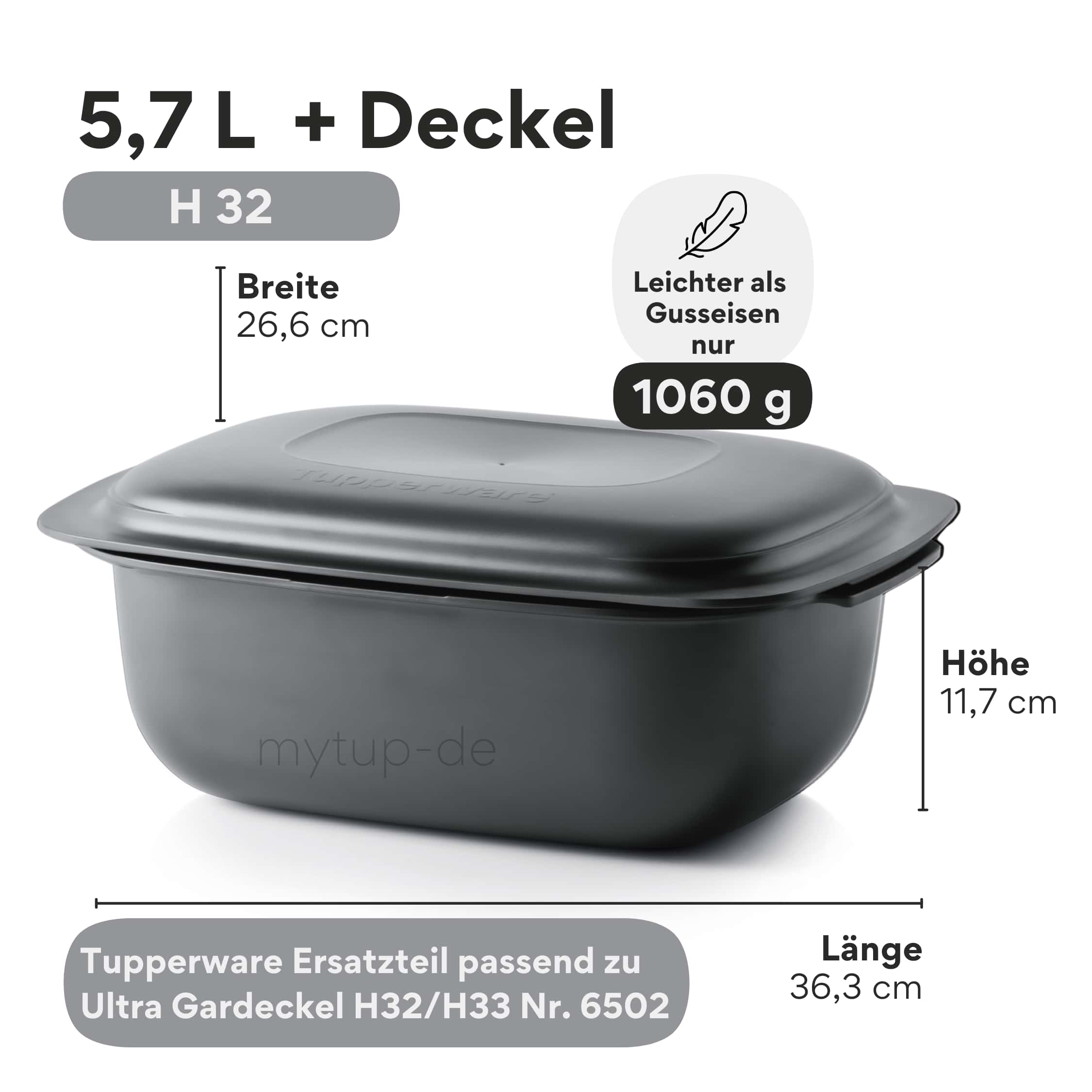 UltraPro 5,7l Kasserolle inkl. Deckel von der Marke Tupperware / für Backofen und Mikrowelle / auch Kühl und Gefriergeeignet / Hier direkt online kaufen