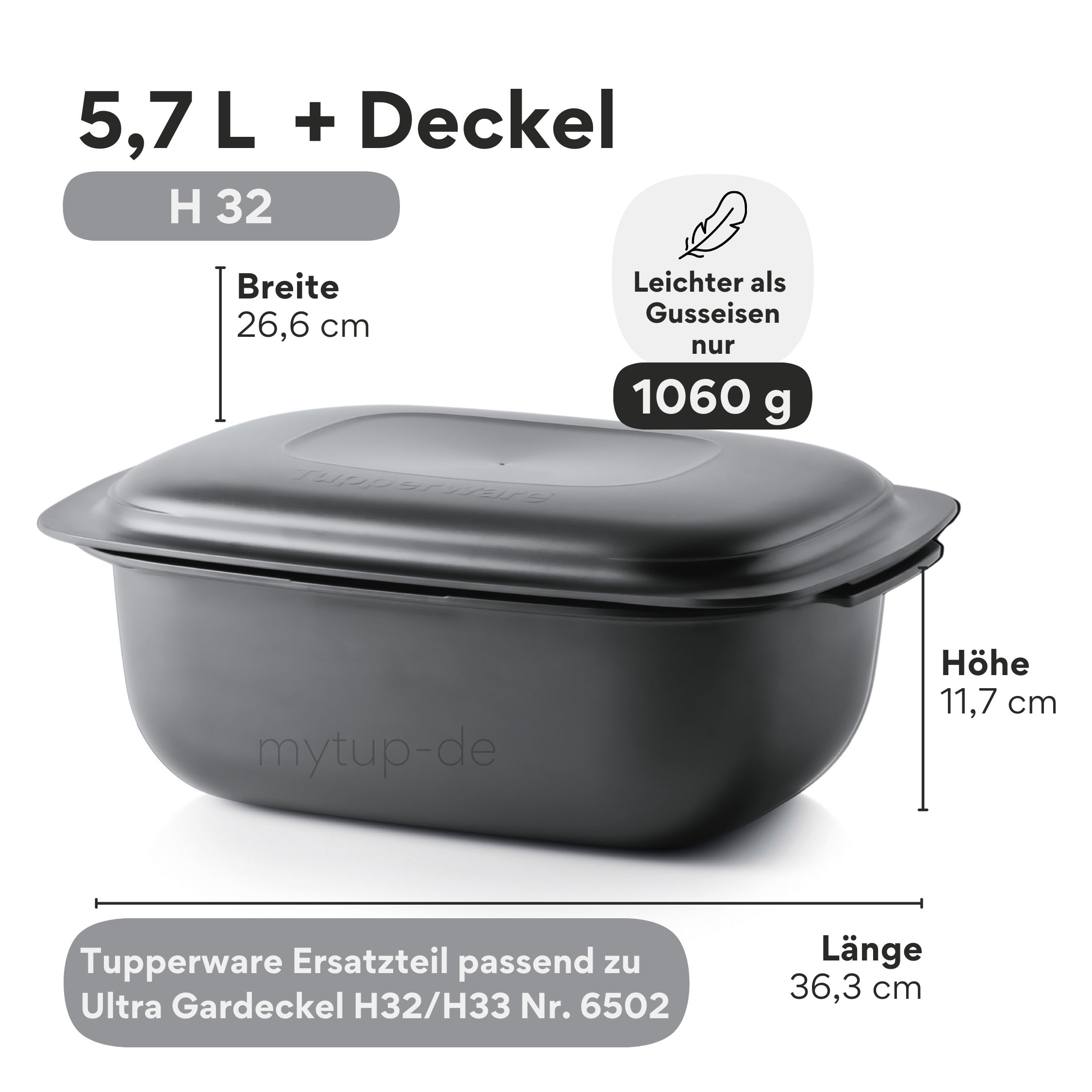 UltraPro 5,7l Kasserolle inkl. Deckel von der Marke Tupperware / für Backofen und Mikrowelle / auch Kühl und Gefriergeeignet / Hier direkt online kaufen
