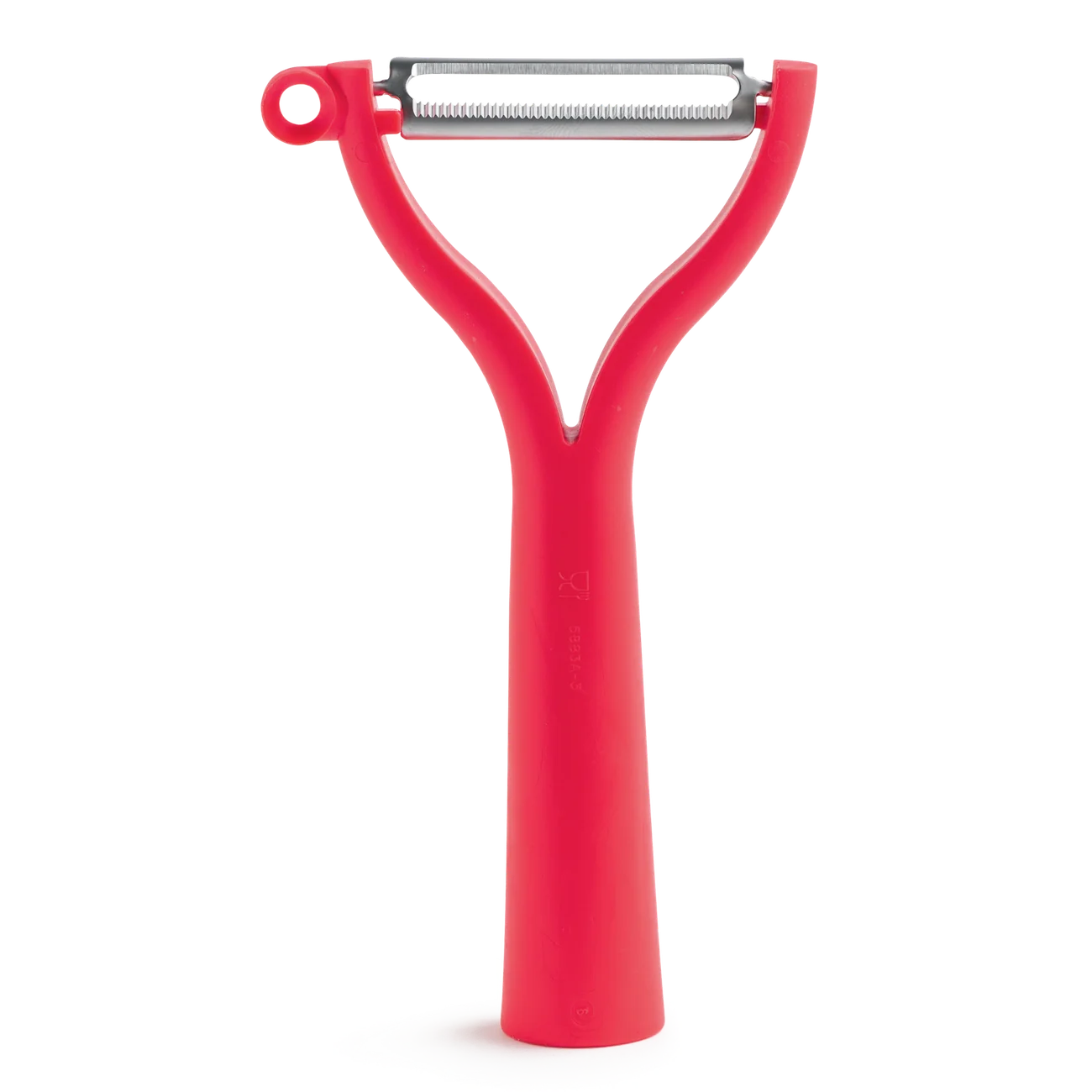 Universalschäler von der Marke Tupperware / in der Farbe Rot / mit Wellenschliff / Ideal für Obst und Gemüse / mit kleinem Ringförmigen Ausstecher / Edelstahlklinge / Hier direkt online kaufen