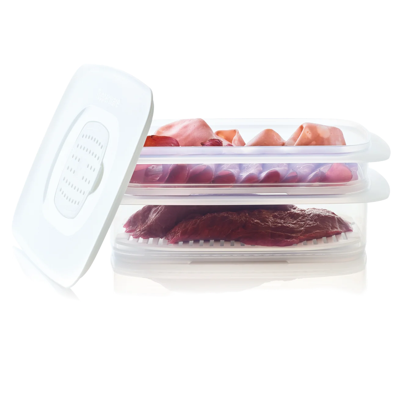 Cool n Fresh Set (4) Condens Control von der Marke Tupperware / Ideal zum Frischhalten von Käse, Wurst, Fisch und Fleisch im Kühlschrank / Frischhaltebehälter für den Kühlschrank / Hier direkt online kaufen