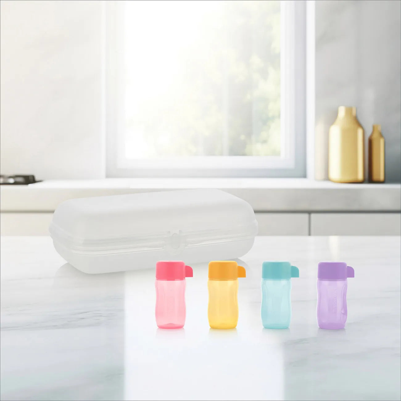 EcoEasy Shot 90ml in der Farbe Rosa von der Marke Tupperware / Perfekt zum Reisen, für Shampoos, Cremes oder auch Süßigkeiten / Hier direkt online kaufen