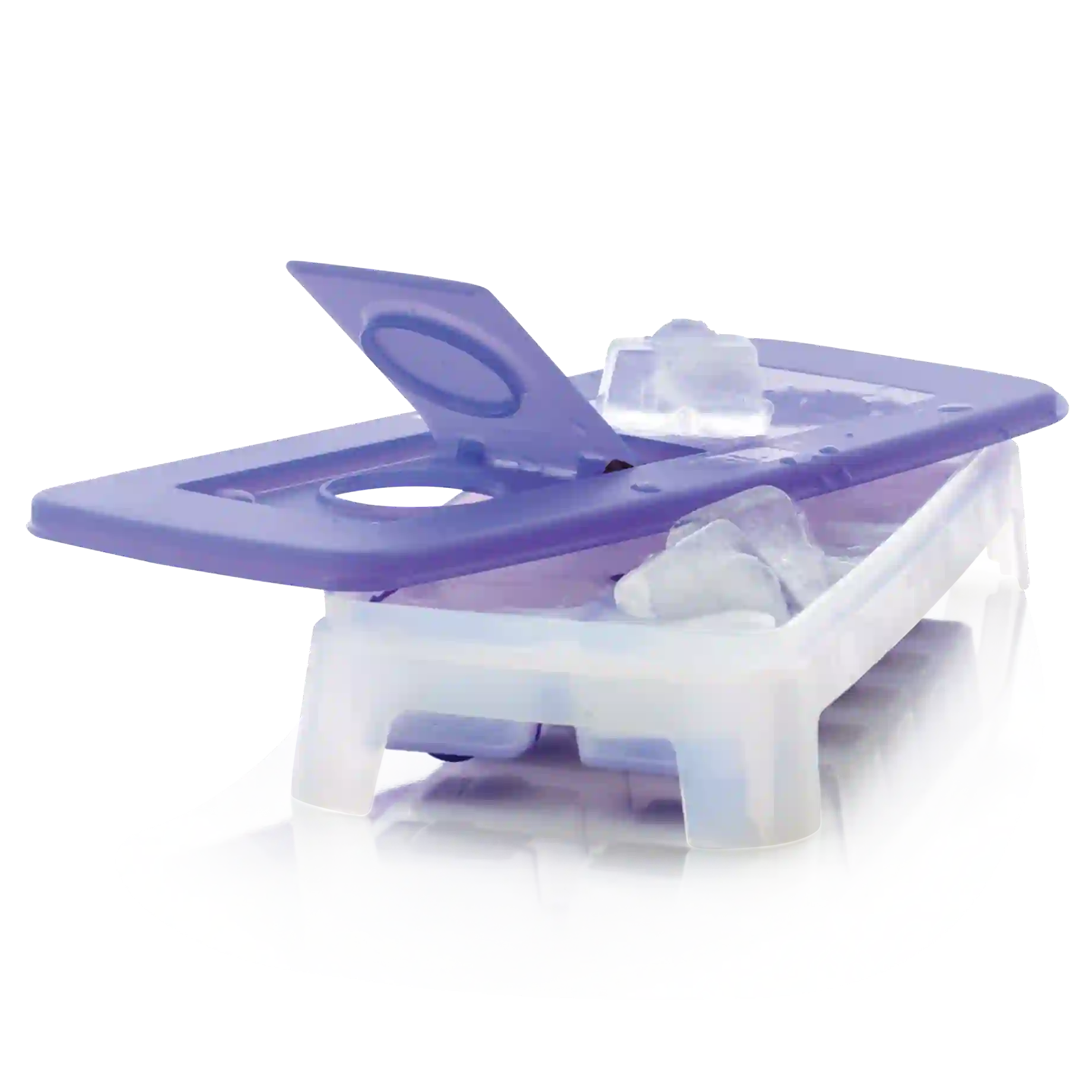 Eis-Kristall Eiswürfler Eiswürfelbehälter von der Marke Tupperware / in der Farbe Blau - Transparent / für große Eiswürfel / 14 Eiswürfel gleichzeitig / mehrere Eiswürfler sind stabil aufeinander Stapelbar / komfortabel zum Füllen / Hier direkt online kaufen