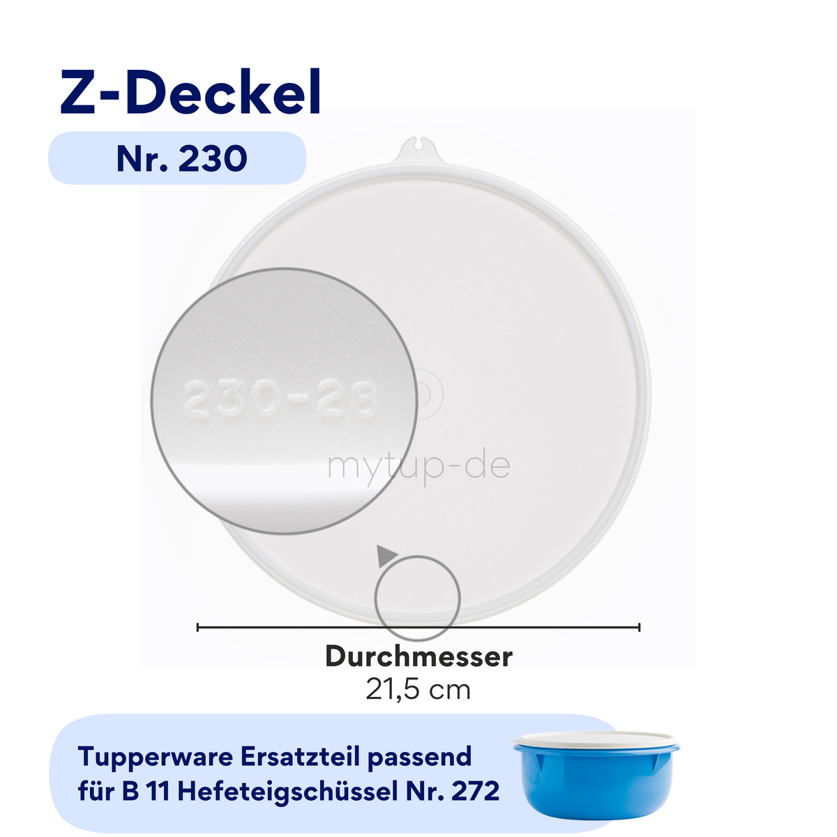 Z-Deckel Ø 21,5 cm Peng-Schüssel 3 L perlweiß | Tupperware®