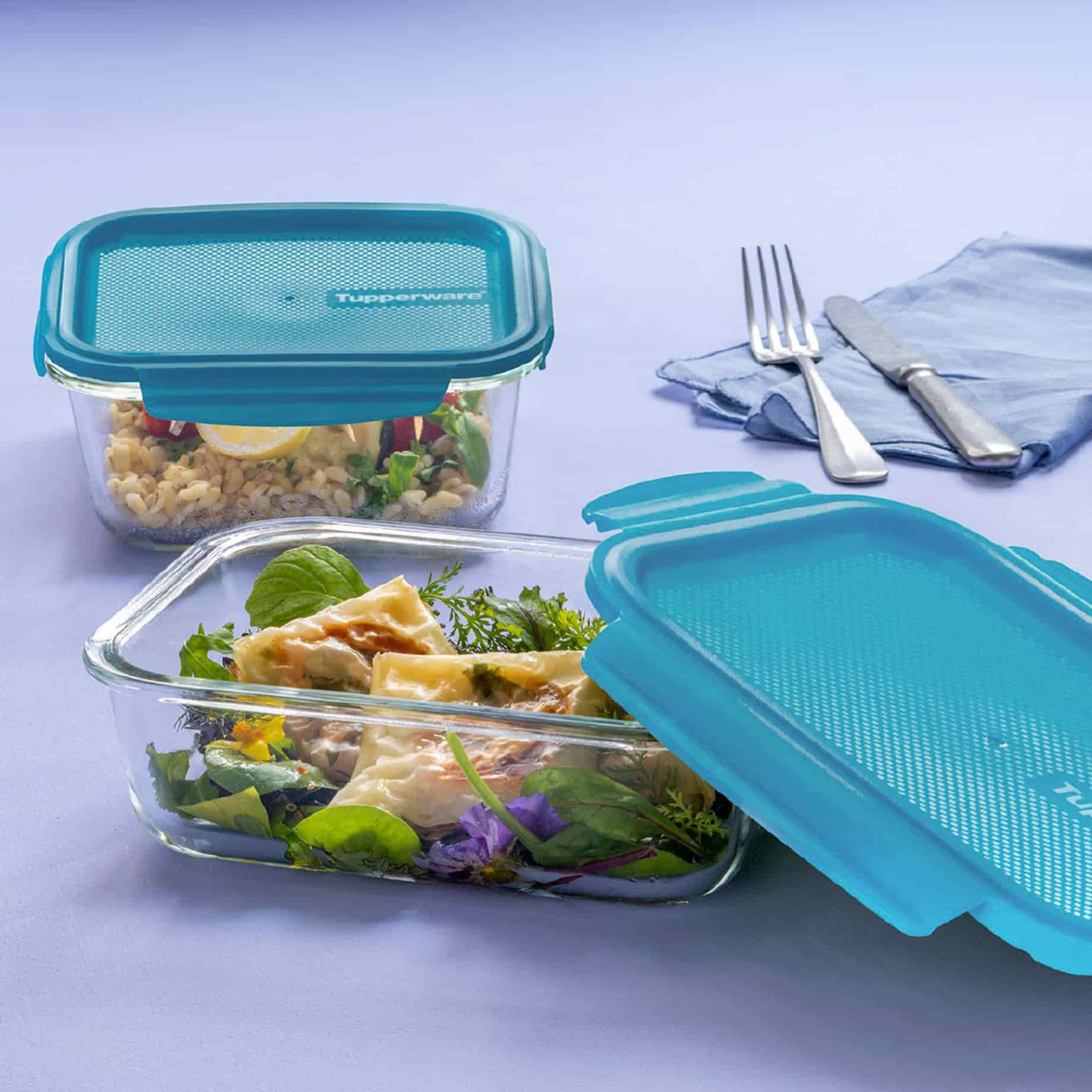 PremiaGlass Rechteckig 1L von der Marke Tupperware / mit Praktischem Klippdeckel / Hitzebeständige Glas form / zum backen, grillen und überbacken / Kühlschrankgeeignet / Hier direkt online kaufen