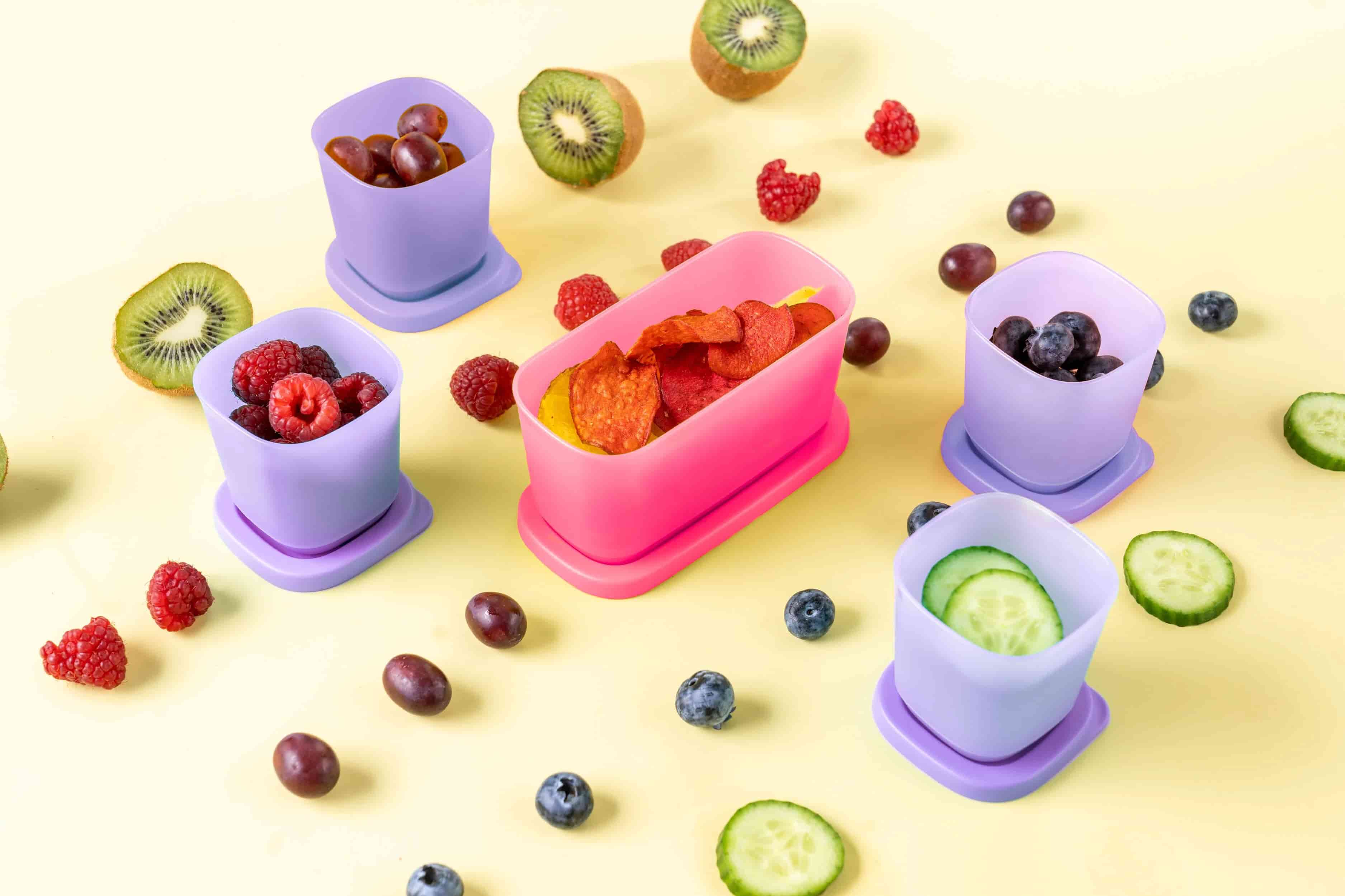 Cubix mini 250ml von der Marke Tupperware / in der Farbe pink / Aufbewahrungsbox / Snack box / Vorratsbehälter / Ideal zum Organisieren und mitnehmen / dichtschließender Deckel / Platzsparend verstaubar / Hier direkt online kaufen
