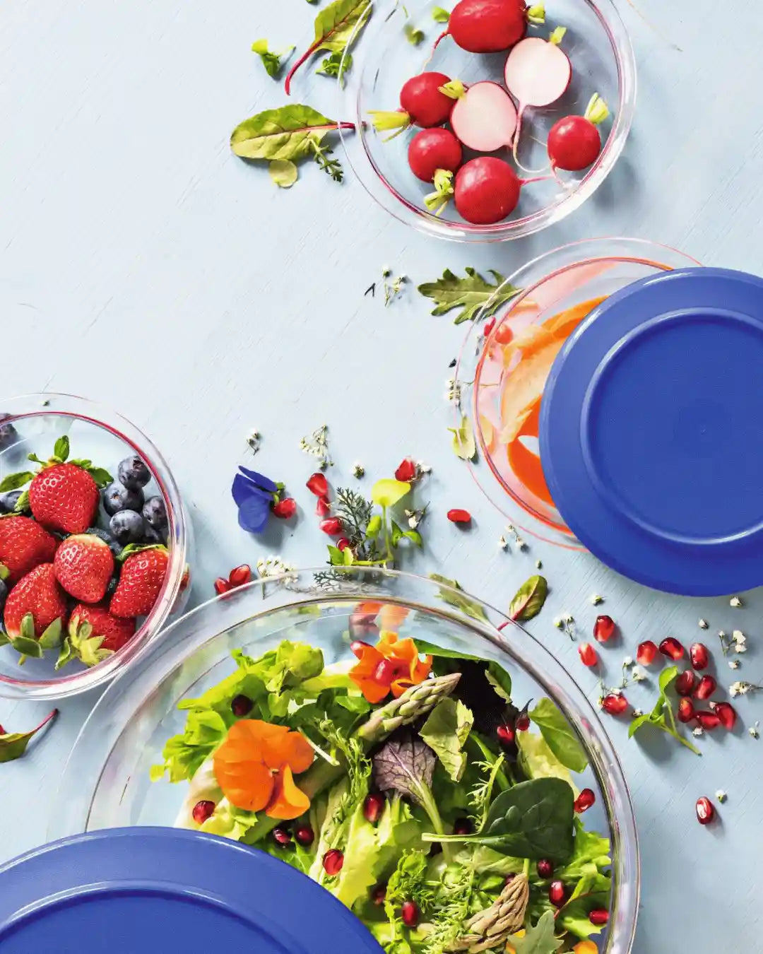 Tafelperlen von der Marke Tupperware / in der Farbe Transparent/ Blau / Servierschüssel / Hier direkt online kaufen