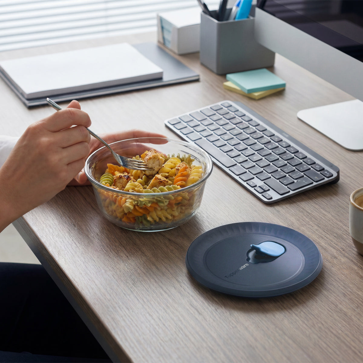 Voila Glass Rund – Essen im Büro