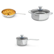 Einzugsgeschenk erste Wohnung – Cookware Pro Starter-Set Edelstahl, 3-teilig