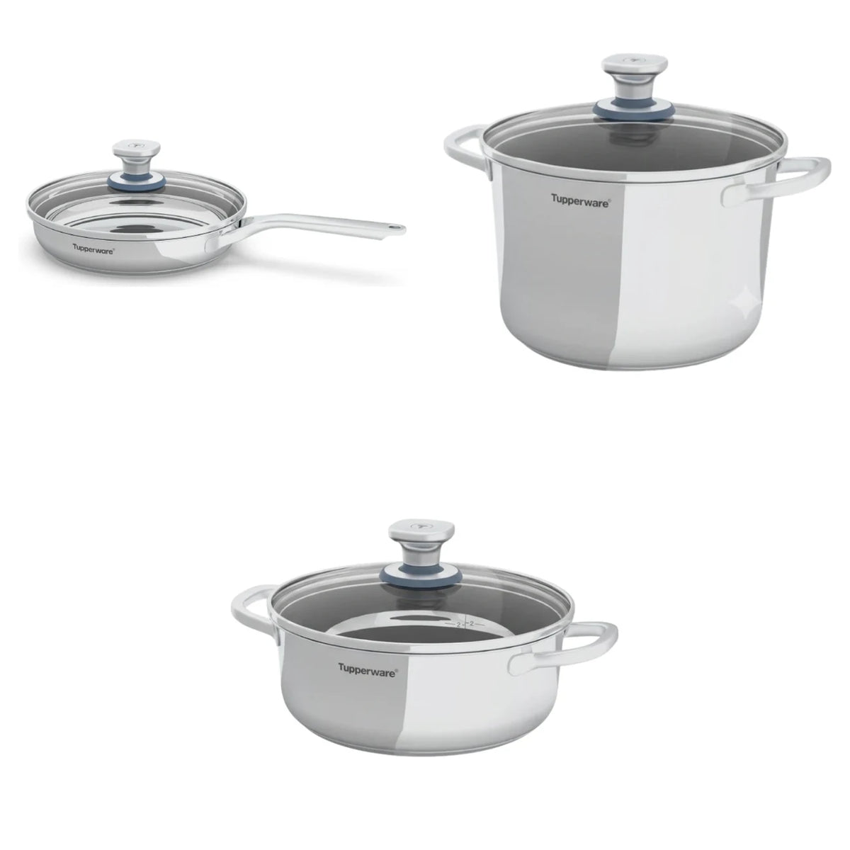 Geschenk für Hobbyköche – Cookware Pro Kochset Edelstahl, 3-teilig