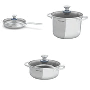 Geschenk für Hobbyköche – Cookware Pro Kochset Edelstahl, 3-teilig