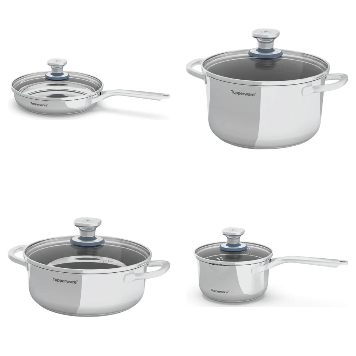 Hochzeitsgeschenk Küche – Cookware Pro Kochset Edelstahl, 4-teilig