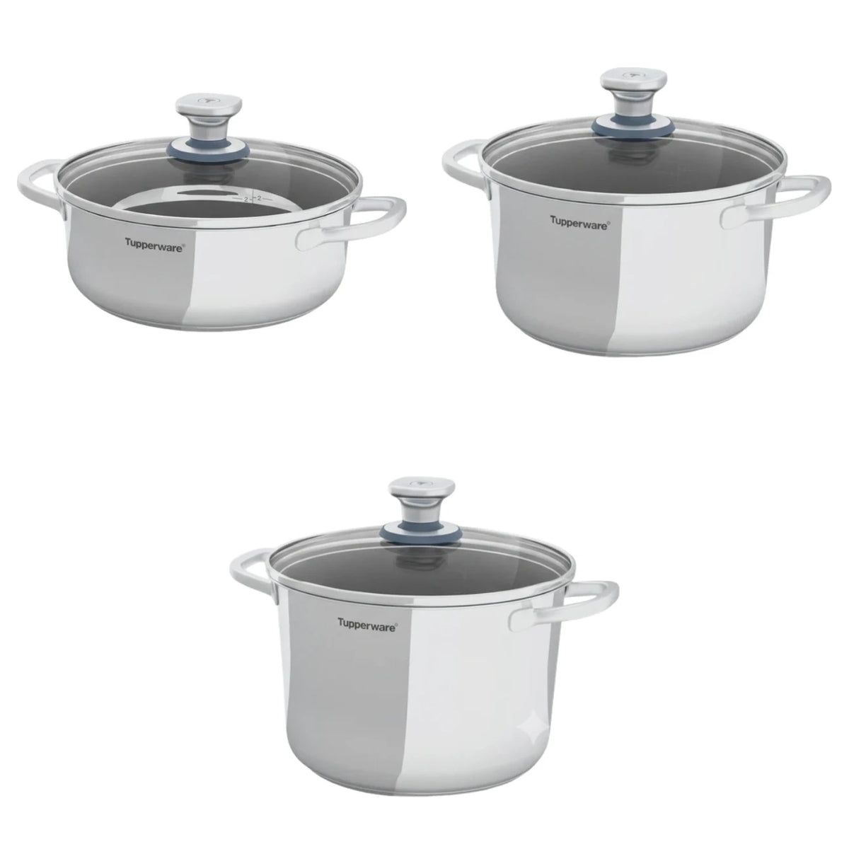 Topf-Set 4,0 · 5,6 · 7,0 Liter Edelstahl – Universal Cookware Pro, 3-teilig