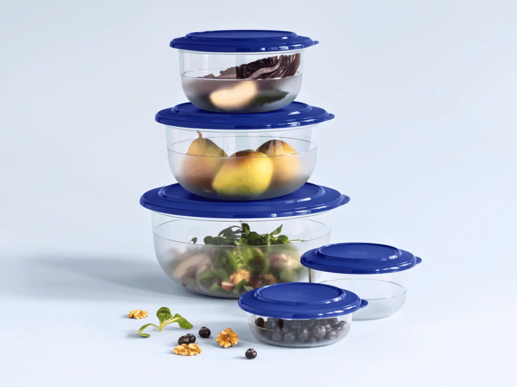 Tafelperlen von der Marke Tupperware / in der Farbe Transparent/ Blau / Servierschüssel / Hier direkt online kaufen