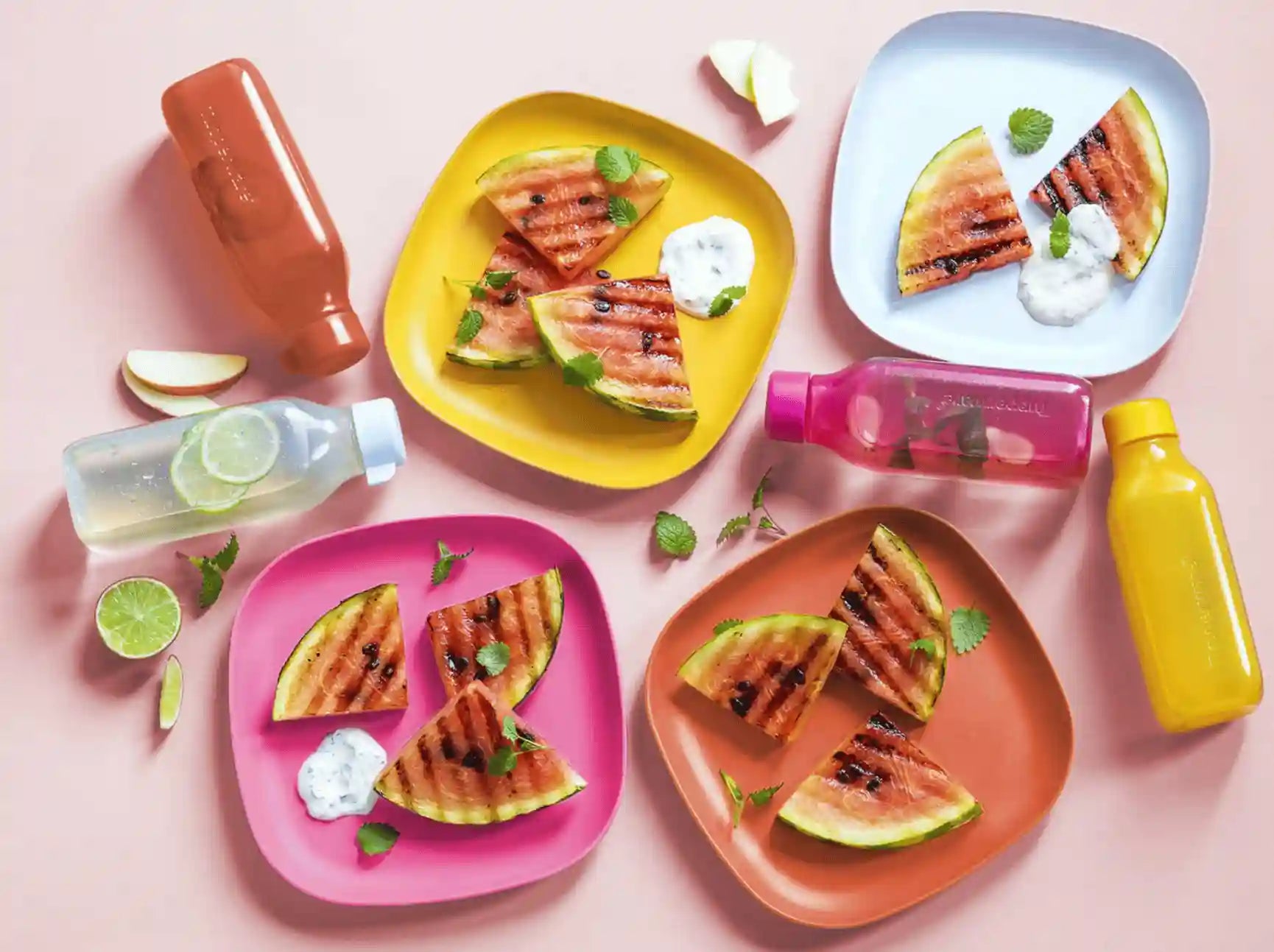 pSeo Eco Picknick Teller / Ideal für Unterwegs / Aloha Picknick Teller /  Bunt und Fröhlich 