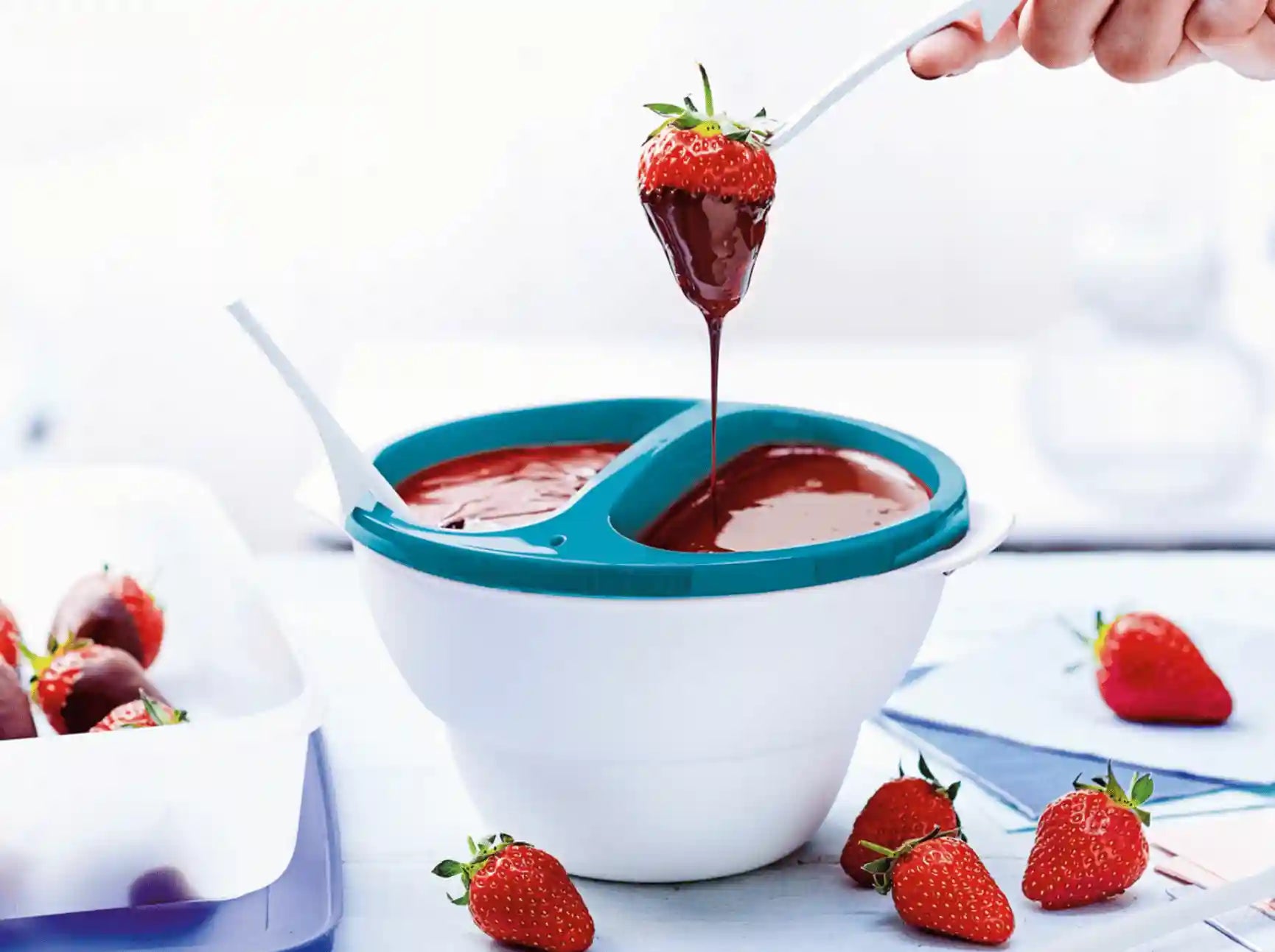 pSeo MicroServier Dip / Schokofondue / Mikrowellen Behälter / mit 2 Fächern / Fondue / Hier direkt online kaufen